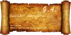 Galló Adrián névjegykártya